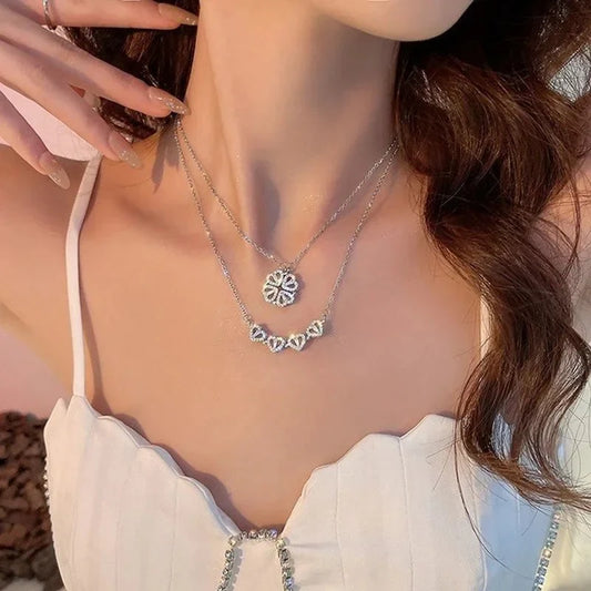 Collar Trebol De Corazones